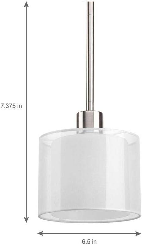 Progress Lighting P5110-09 Invite 1-Lt. Mini-Pendant with White silk mylar shade Brushed Nickel