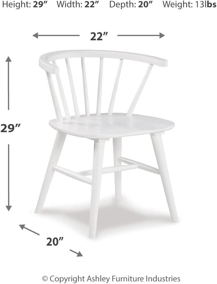 White Wood Spindle Back Dining Side Chair Set