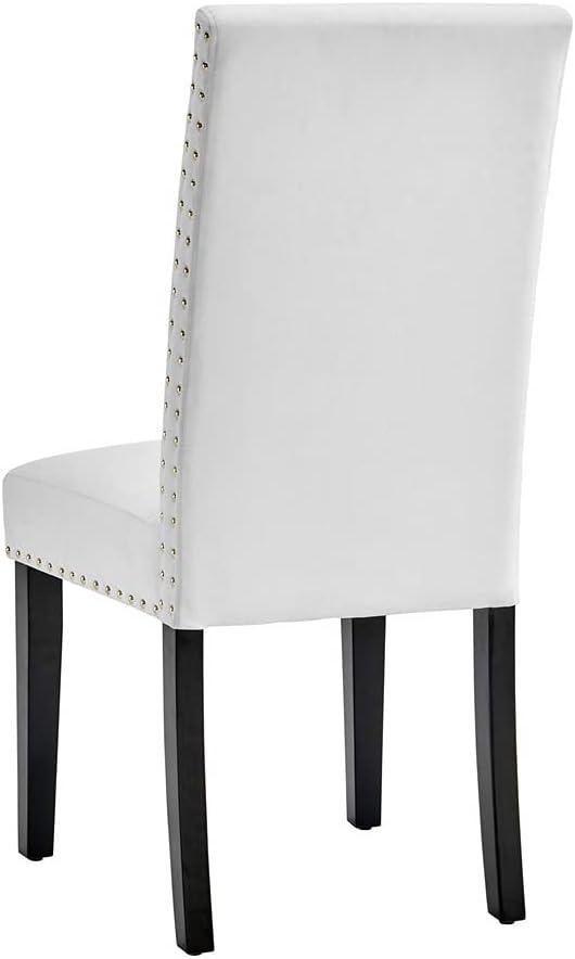 Modway Silver Orchid Lind Velvet Nailhead Trim Dining Side Chairs