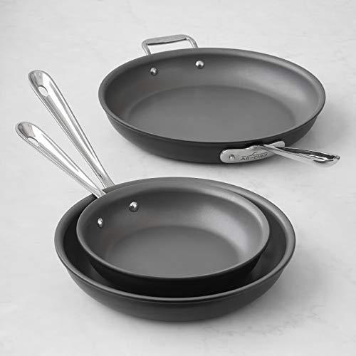 Nonstick Aluminum 3-Piece Fry Pan Set with Glass Lids