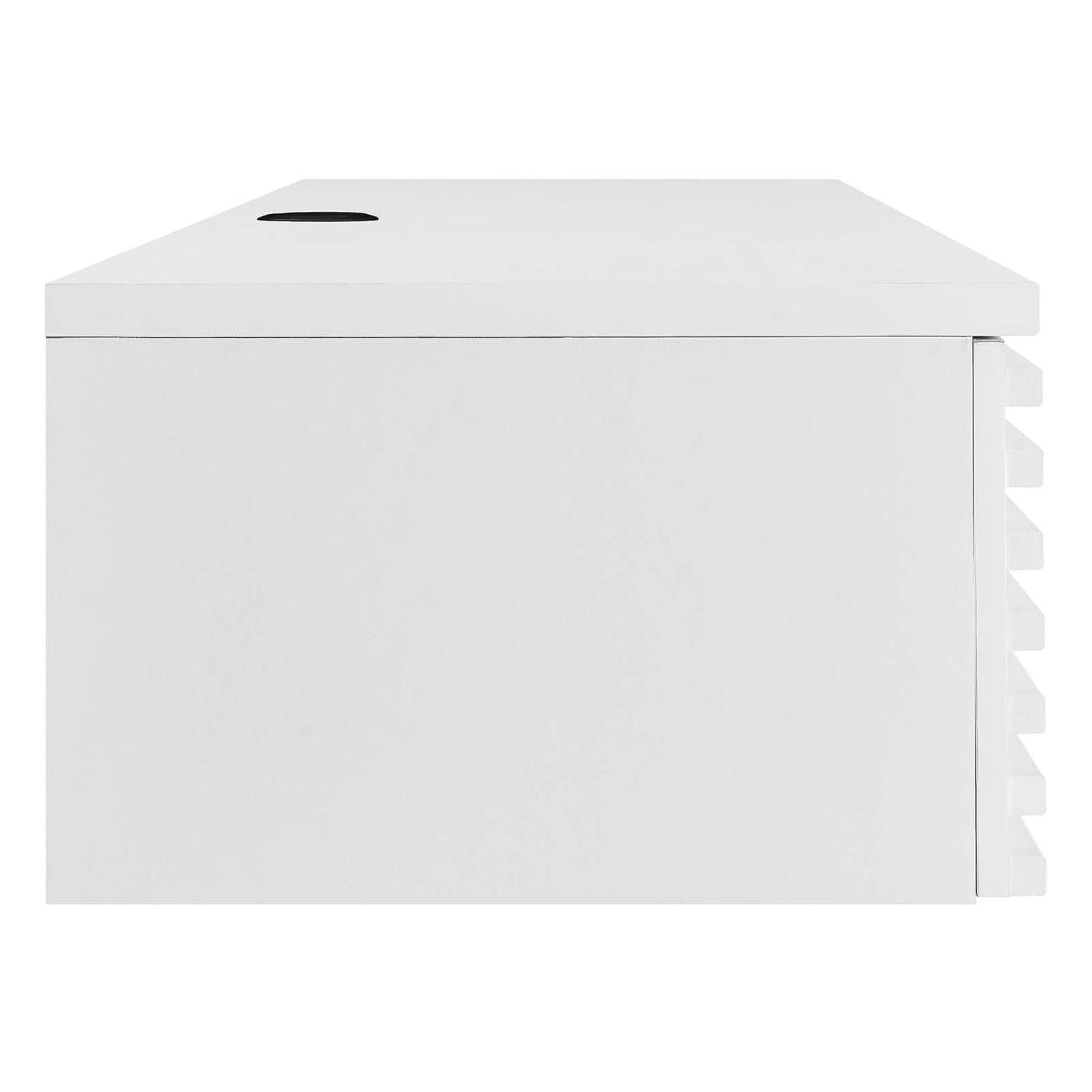 Modway Render Wall Mount Wood Office Desk in White