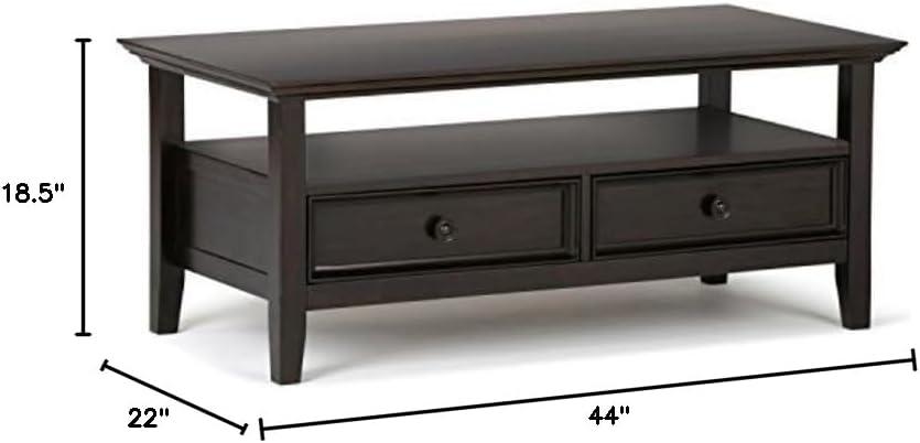 Simplihome Coffee Table, Amherst, Hickory Brown