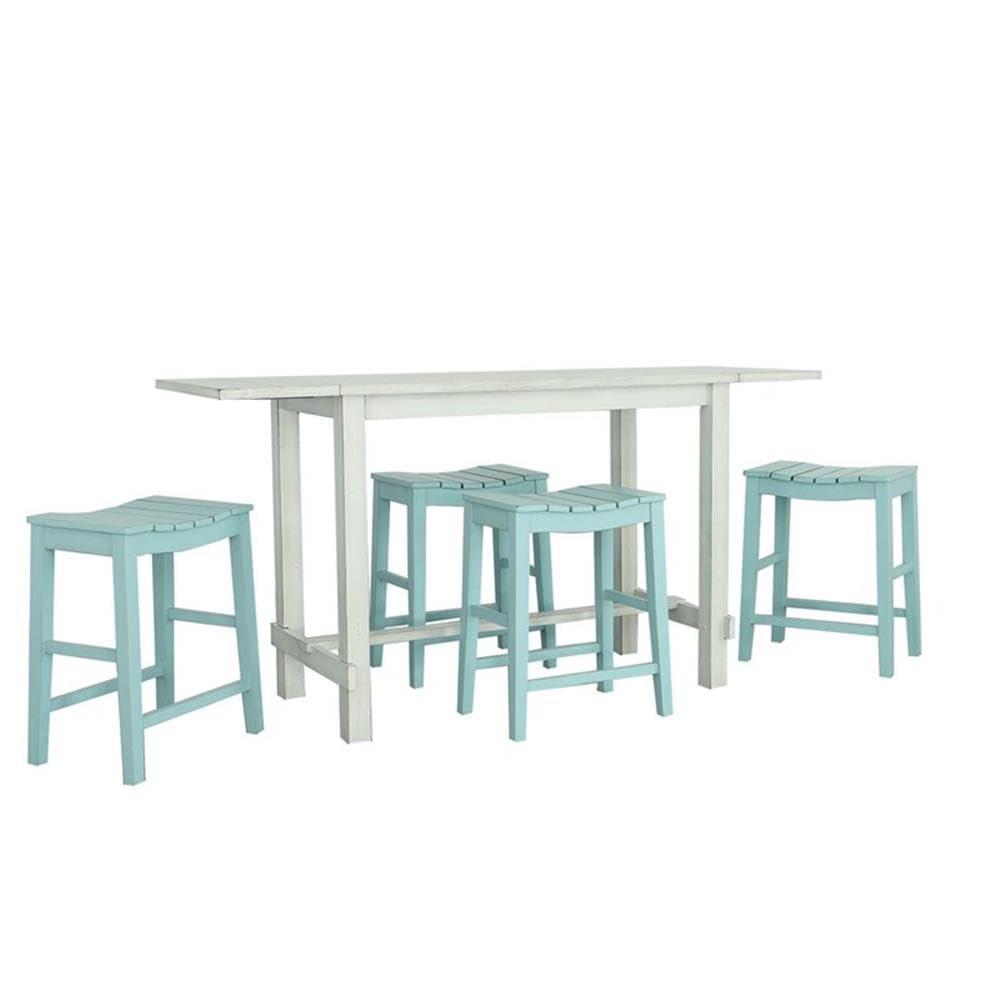 Sea Salt White Extendable Farmhouse Counter Height Table