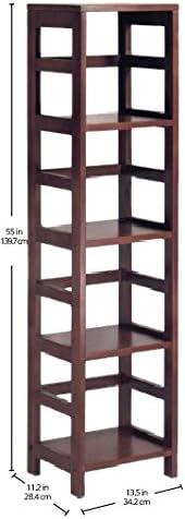 55" 4 Section Narrow Bookshelf Espresso - Winsome