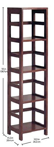 55" 4 Section Narrow Bookshelf Espresso - Winsome