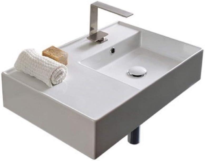 Scarabeo By Nameeks 17.3'' White Ceramic Rectangular Bathroom Sink with Overflow