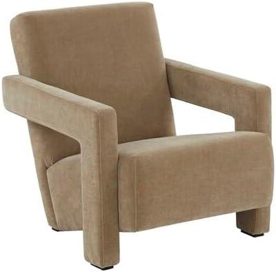 Safavieh  Couture Taylor Modern Velvet Accent Chair - 27 in. W x 35 in. D x 30 in. H Light Brown