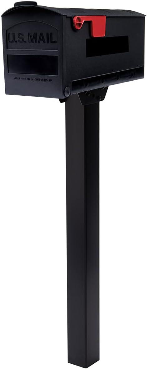 Architectural Mailboxes Patriot Plastic, Medium, Post-Mount Mailbox in Black