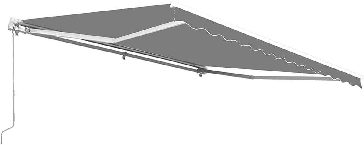 ALEKO 8' x 6.5' Gray Manual Retractable Patio Awning