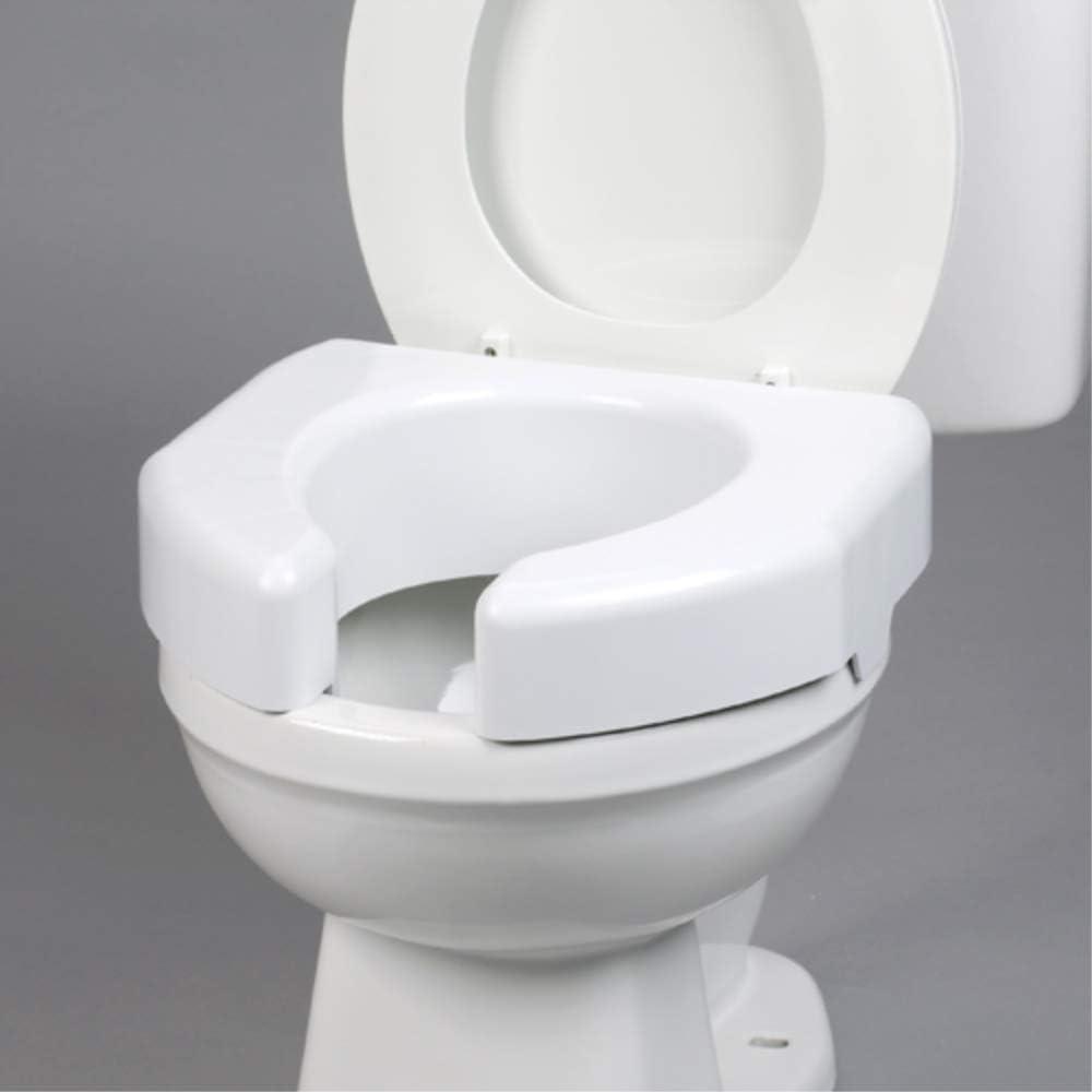 Ableware Basic White Plastic Raised Toilet Seat 3" Height Up to 350 lbs