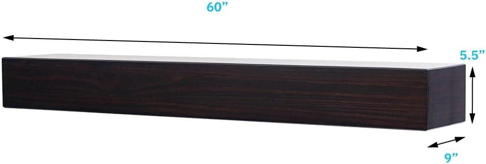 Austin Floating Wood Mantel Shelf Pine Wood Rustic Shelf | Mantels Direct