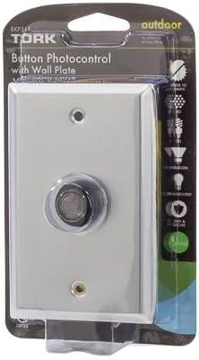 NSi Industries, LLC TORK RKP311 Outdoor 120-Volt Button Photocontrol With Wall Plate - Controls Lighting Dusk to Dawn - Compatible with Incandescent/Compact Fluorescent/Halogen/LED