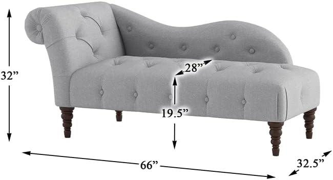 Lexicon Blue Hill 66" Traditional Textured Fabric Chaise in Dove Gray