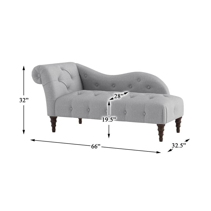 Lexicon Blue Hill 66" Traditional Textured Fabric Chaise in Dove Gray