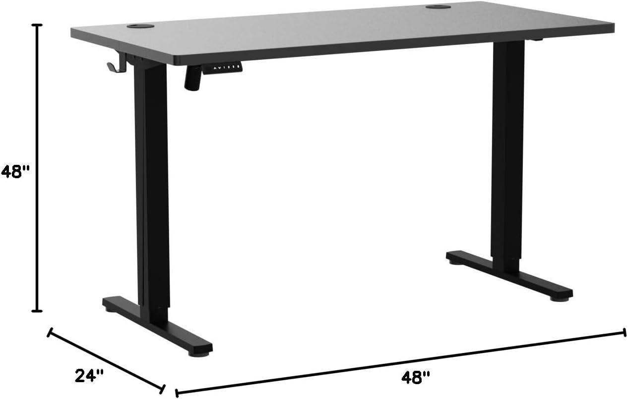 Electric Stand up Desk, 48'' Wide Desktop with Adjustable Height, Standing Computer Desk for Home Ofiice, Black