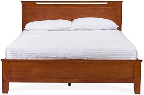 Twin Demitasse Wood Contemporary Bed -Brown - Baxton Studio: Solid Rubberwood, X-Pattern Headboard