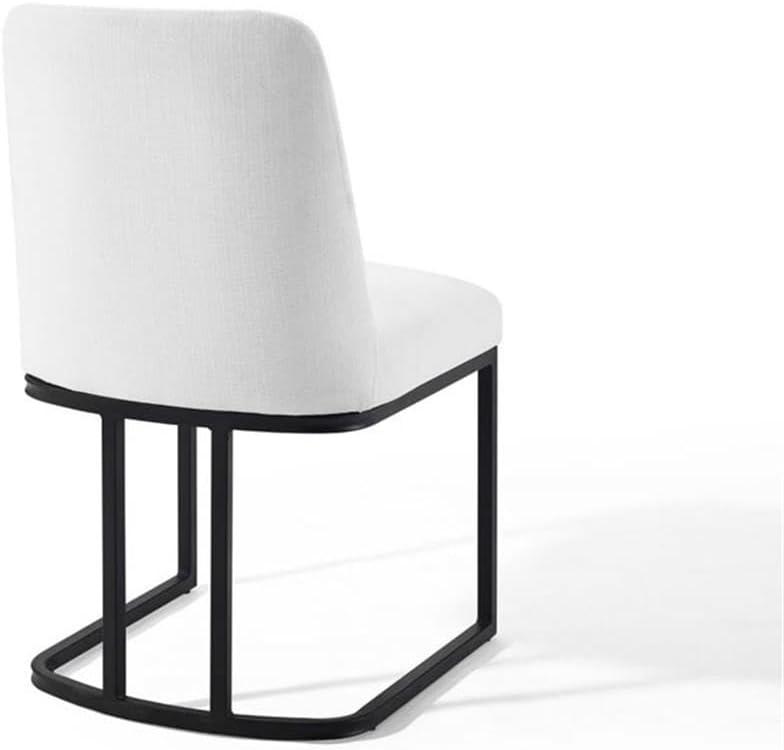 Modway Amplify Sled Base Upholstered Fabric Dining Side Chair, Black White 22 x 19 x 32