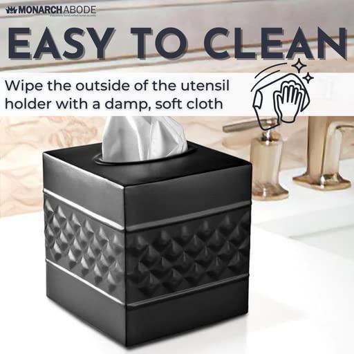 Monarch Abode Geometric Embossed Metal Tissue Box Cover