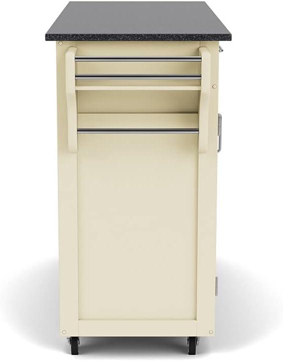 Create-a-Cart White Kitchen Cart With Stainless Top