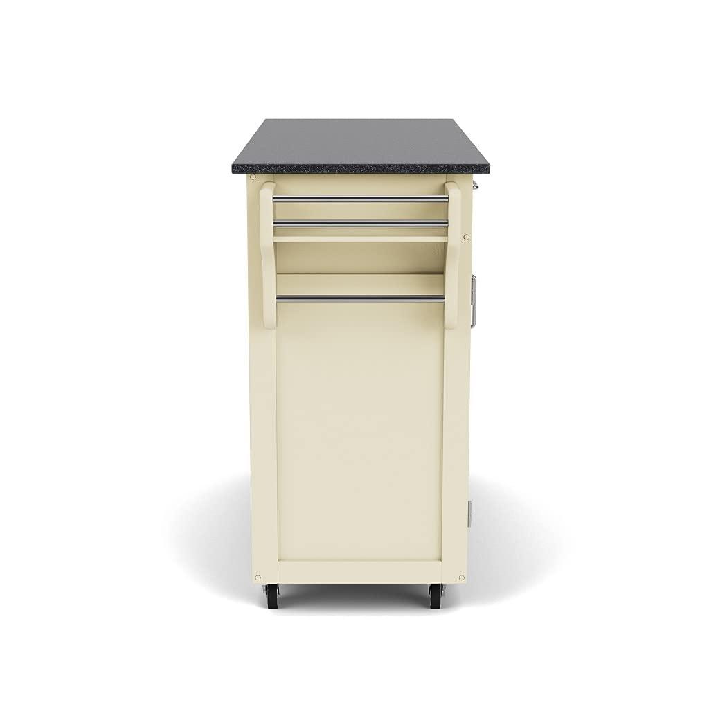 Create-a-Cart White Kitchen Cart With Stainless Top