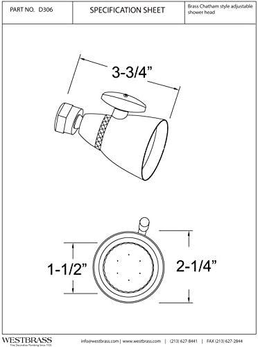 Polished Chrome Small Adjustable Wall Mounted Shower Head