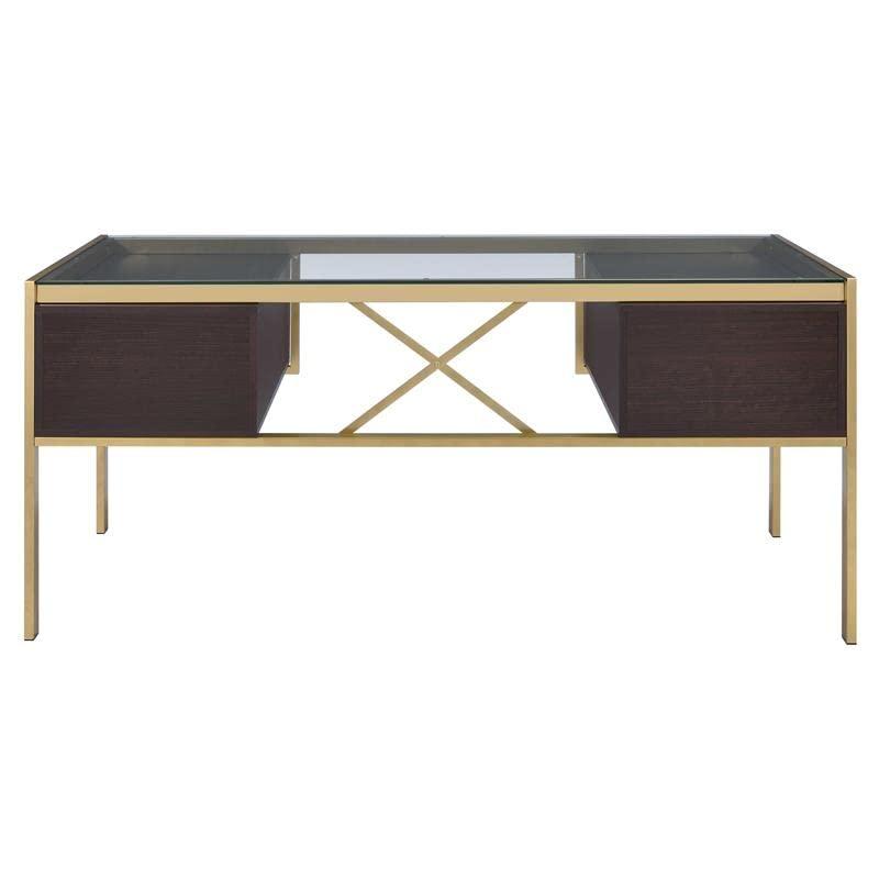 Everly Quinn Solid Wood Top Metal Base Writing Desk