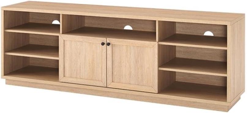 Coastal Oak 70-Inch TV Stand with Cabinet and Shelves