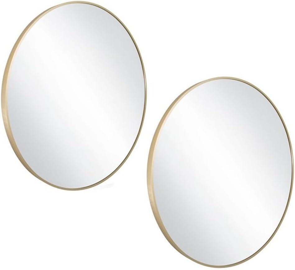 Modern Elegance 28" Round Gold & Silver Framed Wall Mirror