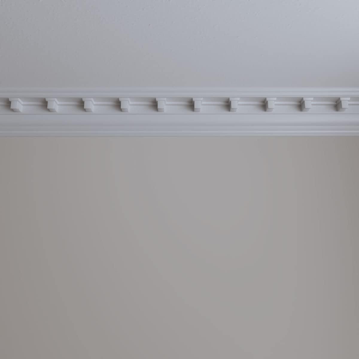 Ekena Millwork Dentil 4.5'' H x 96.13'' W x 3.75'' D Urethane Crown