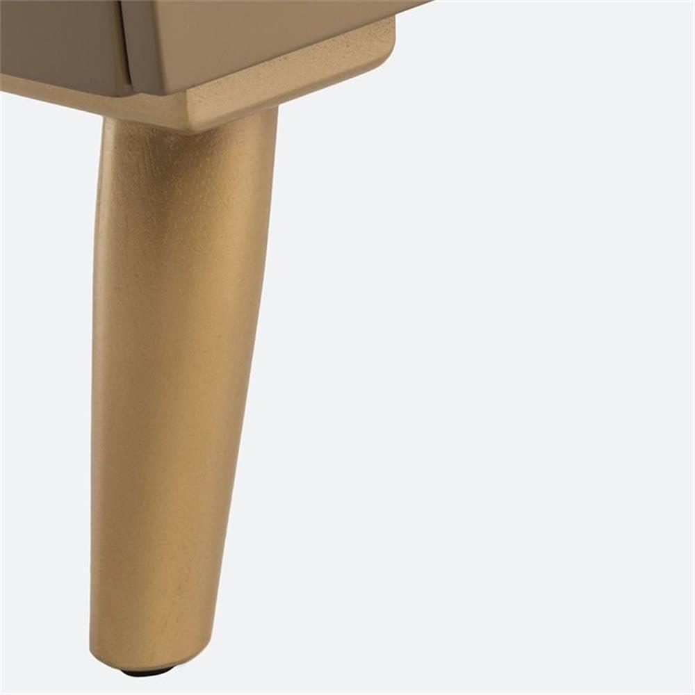 Raquel 3 Drawer Chest - Taupe/Gold/Brown Faux Leather - Safavieh.