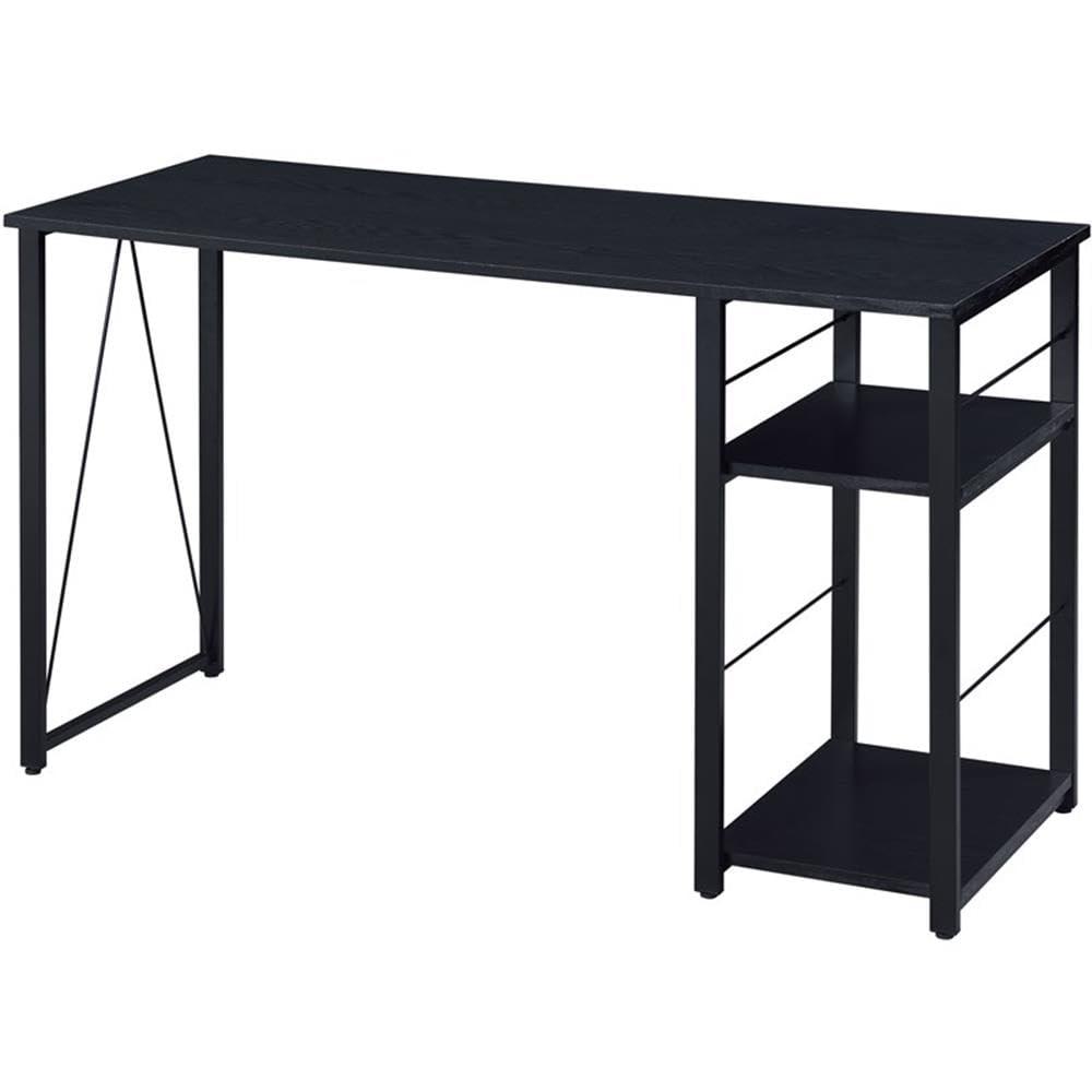 Vadna Writing Desk Black - Acme Furniture: Industrial Style, 47" Width, 2 Shelves, Wood Composite & Metal Frame