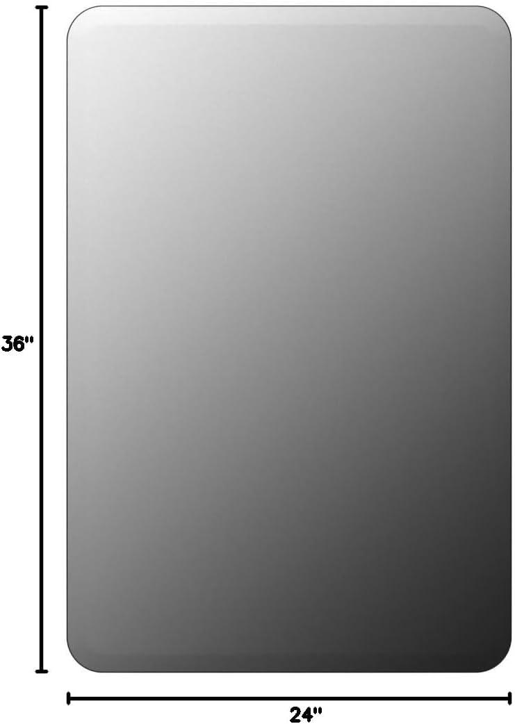 24" x 36" Frameless Clear Glass Beveled Vanity Mirror