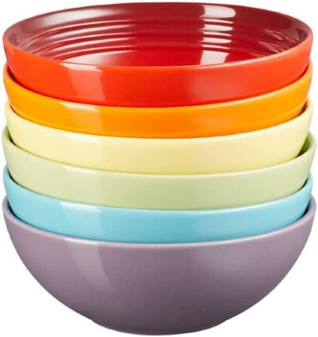 Rainbow Ceramic 650ml Microwave Safe Cereal Bowls Set