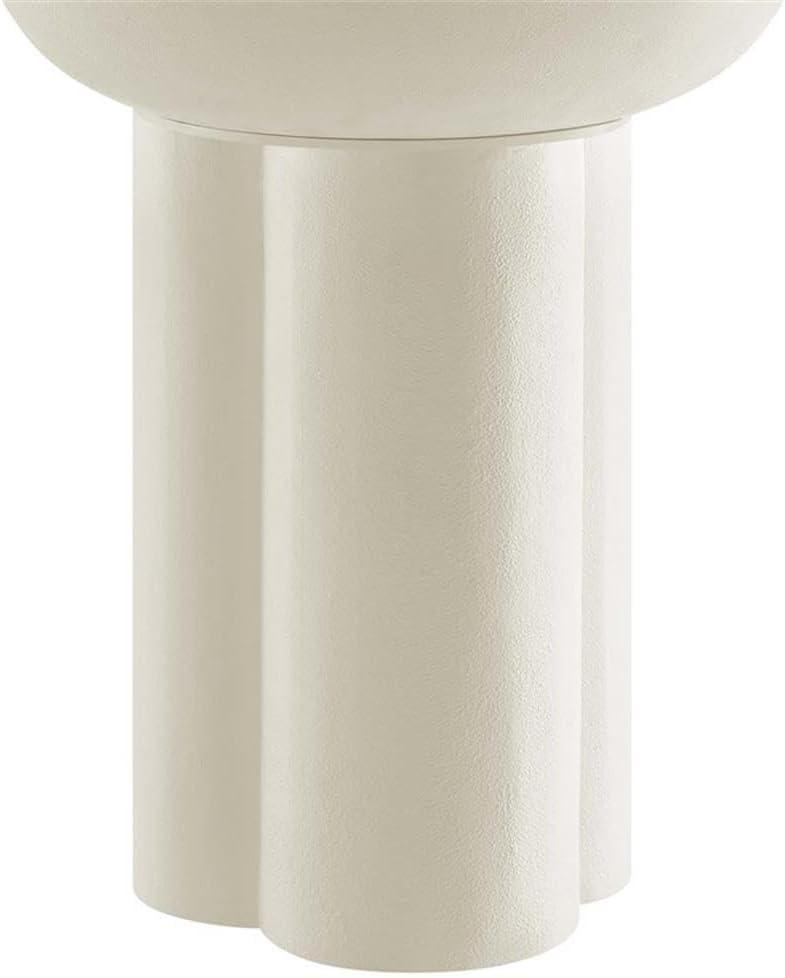 Caspian Round Concrete Side Table in White