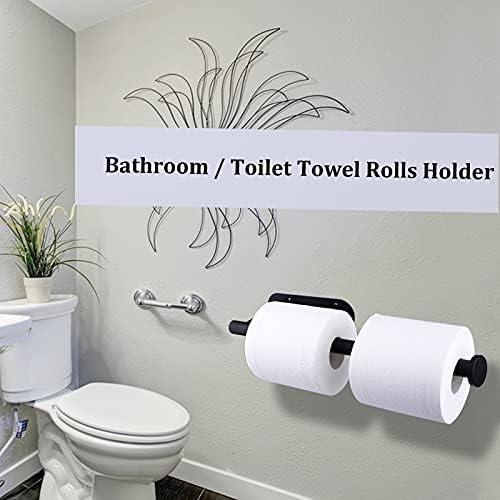 Paper Towel Holder - Under Cabinet Paper Towel Rack for Kitchen、Bathroom,SUS304 Stainless Steel(Matte Black)