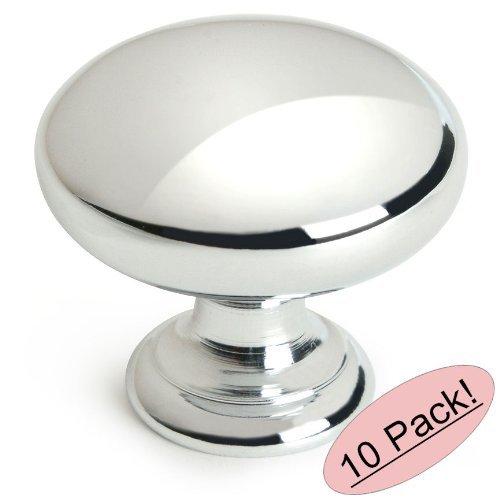 Cosmas 10 Pack 4950CH Polished Chrome Cabinet Hardware Round Mushroom Knob - 1-1/4" Diameter