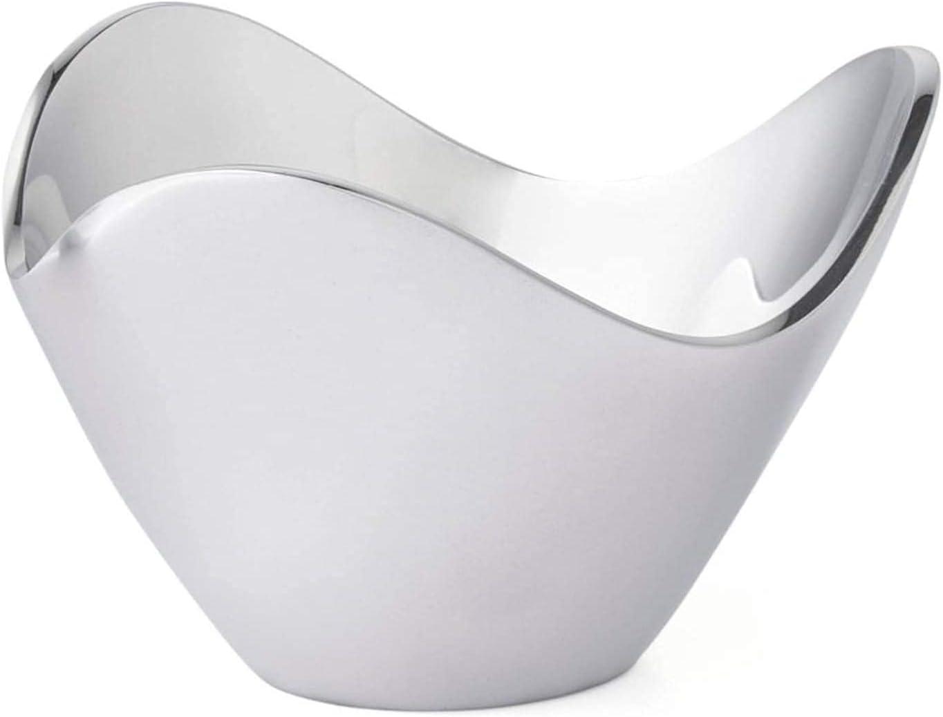 Silver Abstract Shaped Alloy Decorative Bowl