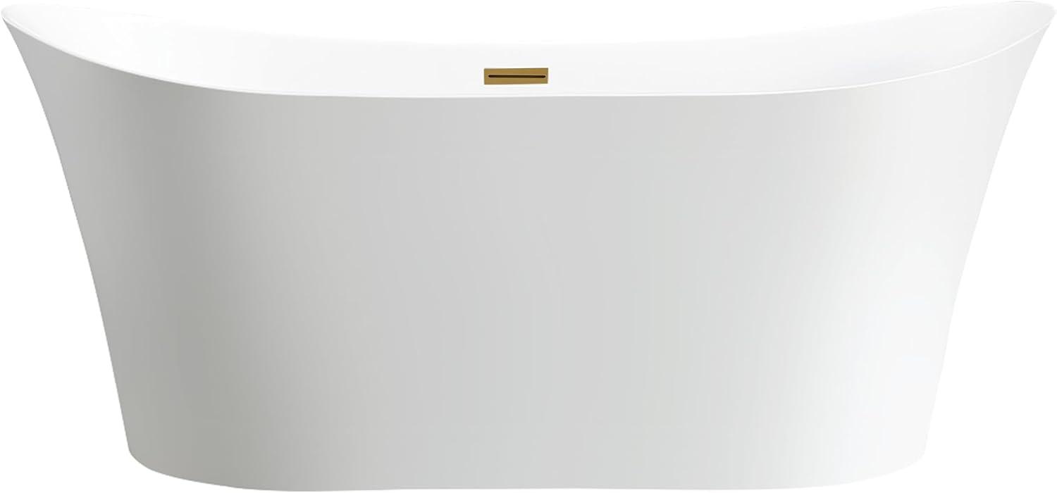 67" x 32" Freestanding Soaking Acrylic Bathtub