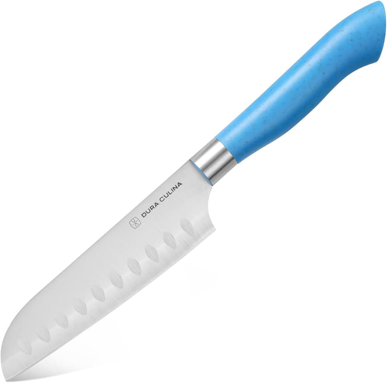 Eco-Friendly Blue High Carbon Stainless Steel Santoku Knife Set