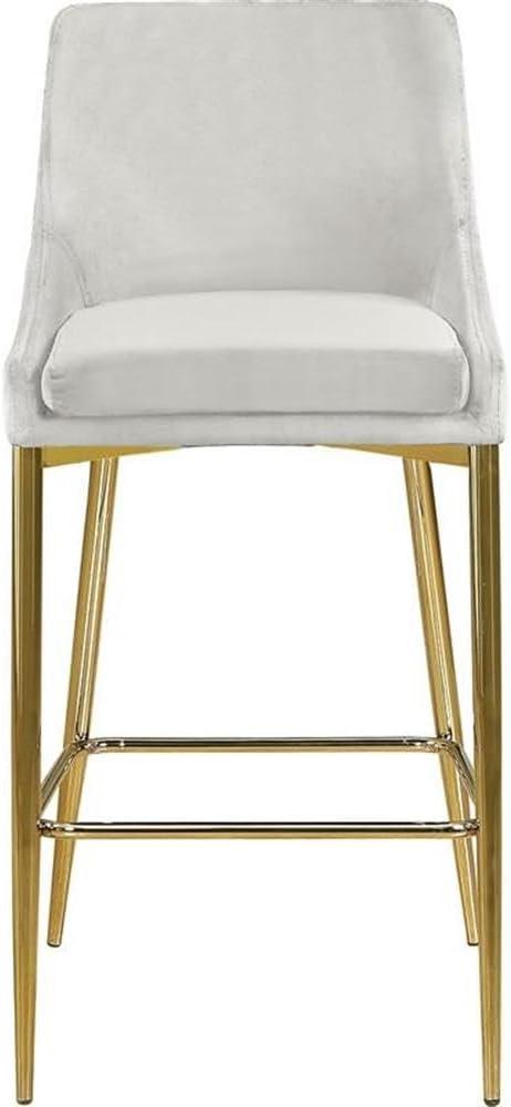 Meridian Furniture Karina 27.5"H Velvet Counter Stool in Cream (Set of 2)