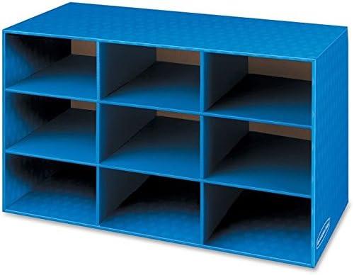 Bankers Box Classroom Literature Sorter, 9 Compartments, Blue, 28.25" x 13" x 16"