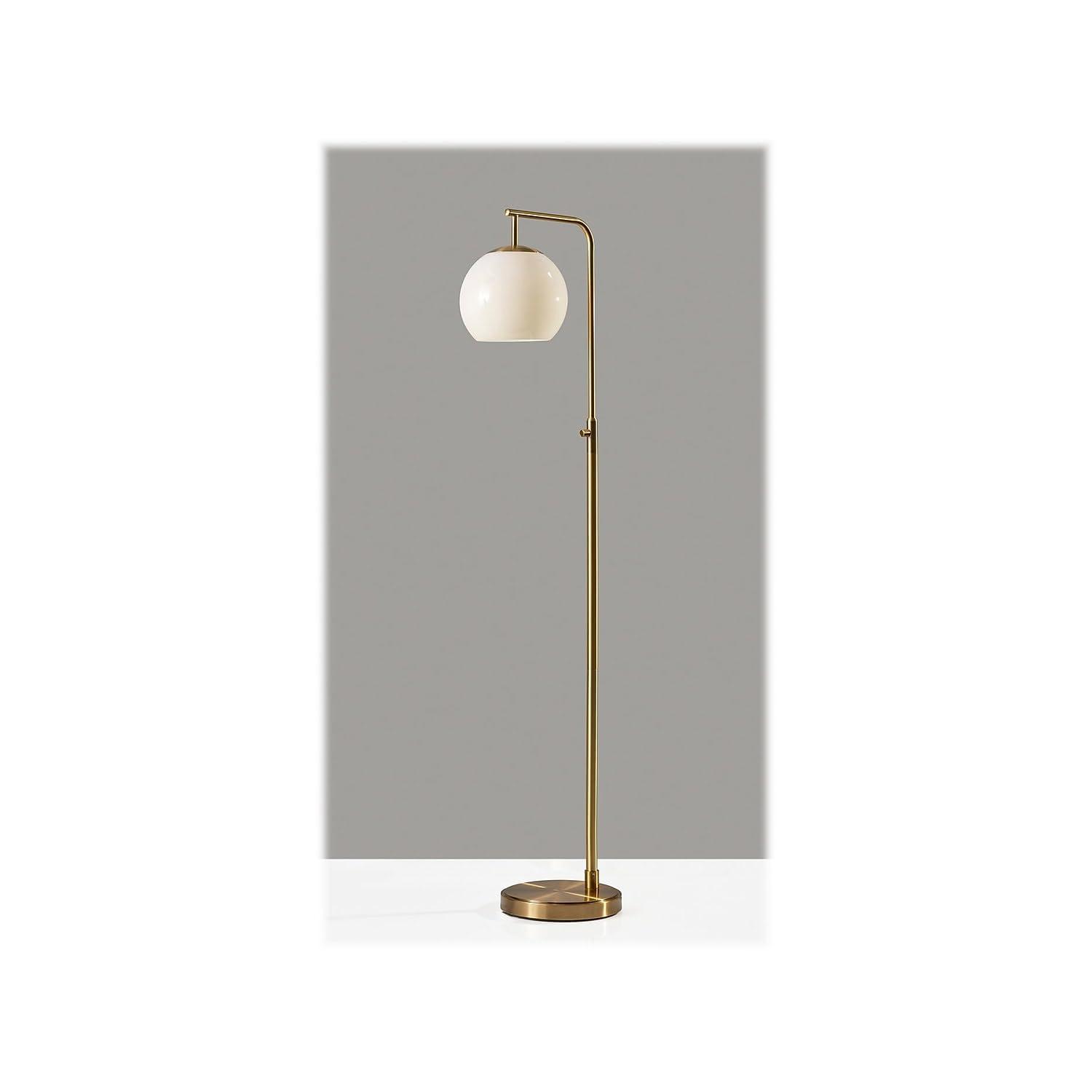 Simplee Adesso Globe 60" Antique Brass Floor Lamp with Globe Shade (AF47013-21)