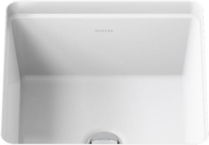 Verticyl Vitreous China Square Undermount Bathroom Sink with Overflow