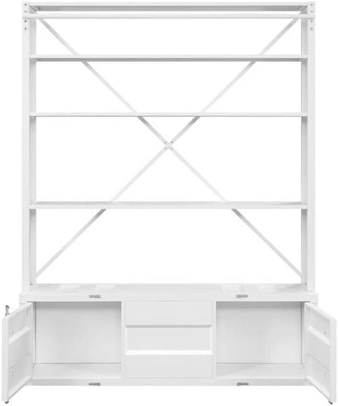 ACME Cargo Bookshelf & Ladder (TV Stand) in White