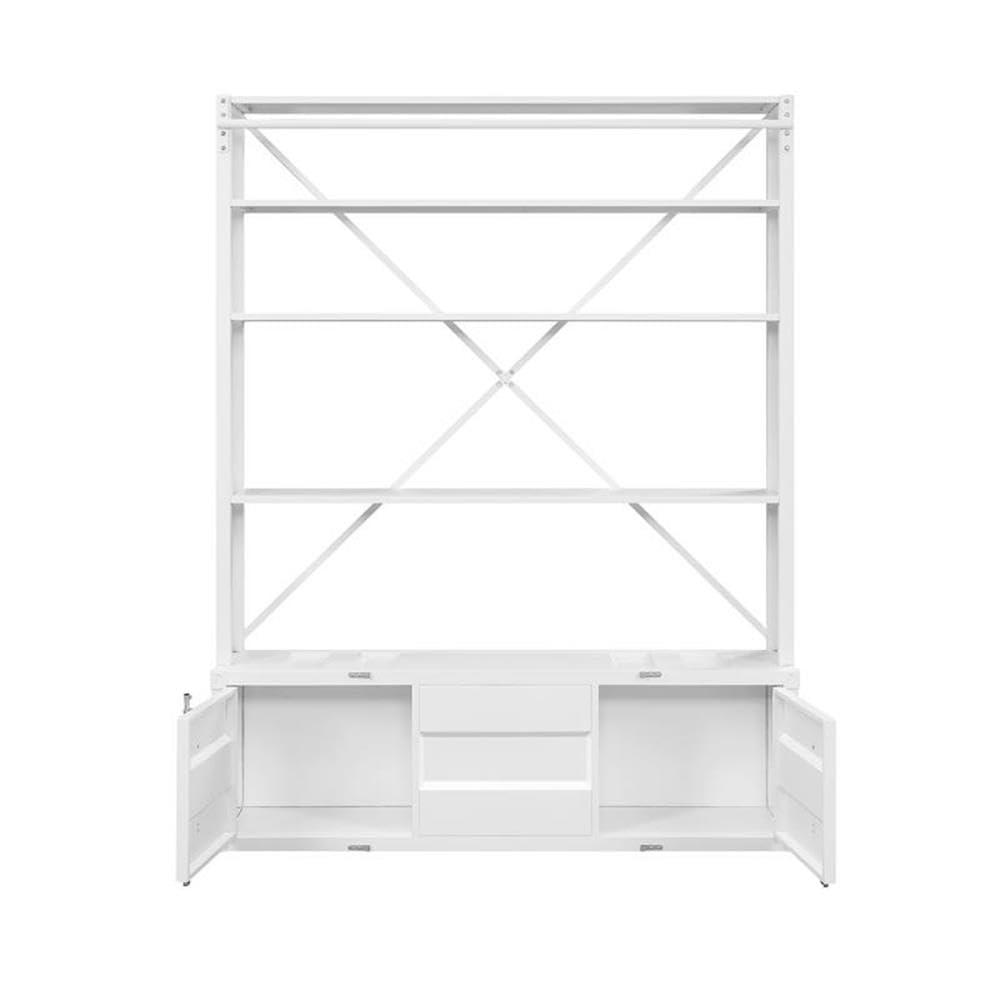ACME Cargo Bookshelf & Ladder (TV Stand) in White