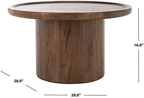 Devin Round Coffee Table - Dark Oak - Safavieh