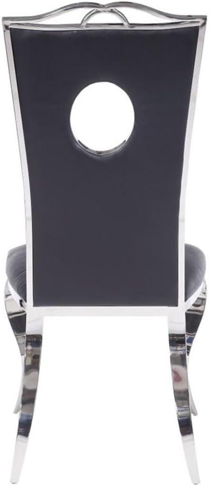 Acme Furniture Cyrene Dining Chairs Black Synthetic Leather/Stainless Steel