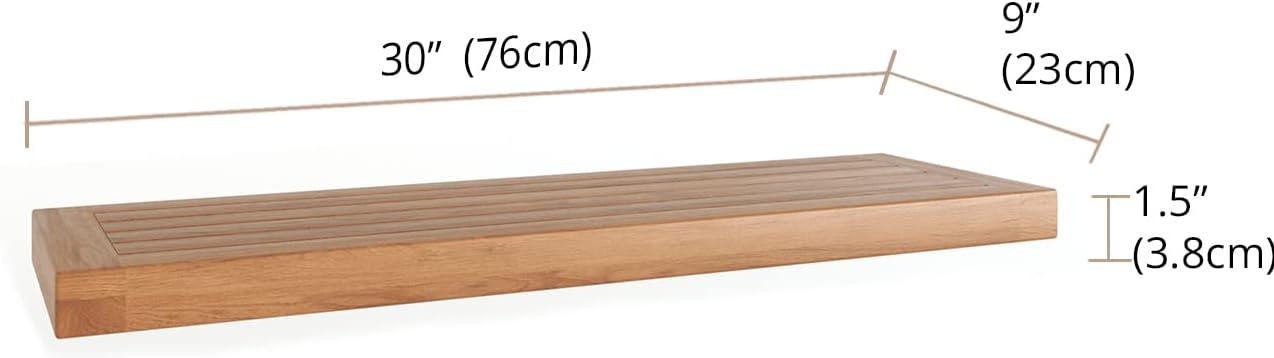 AquaTeak 30" Moa Teak Floating Wall Shelf