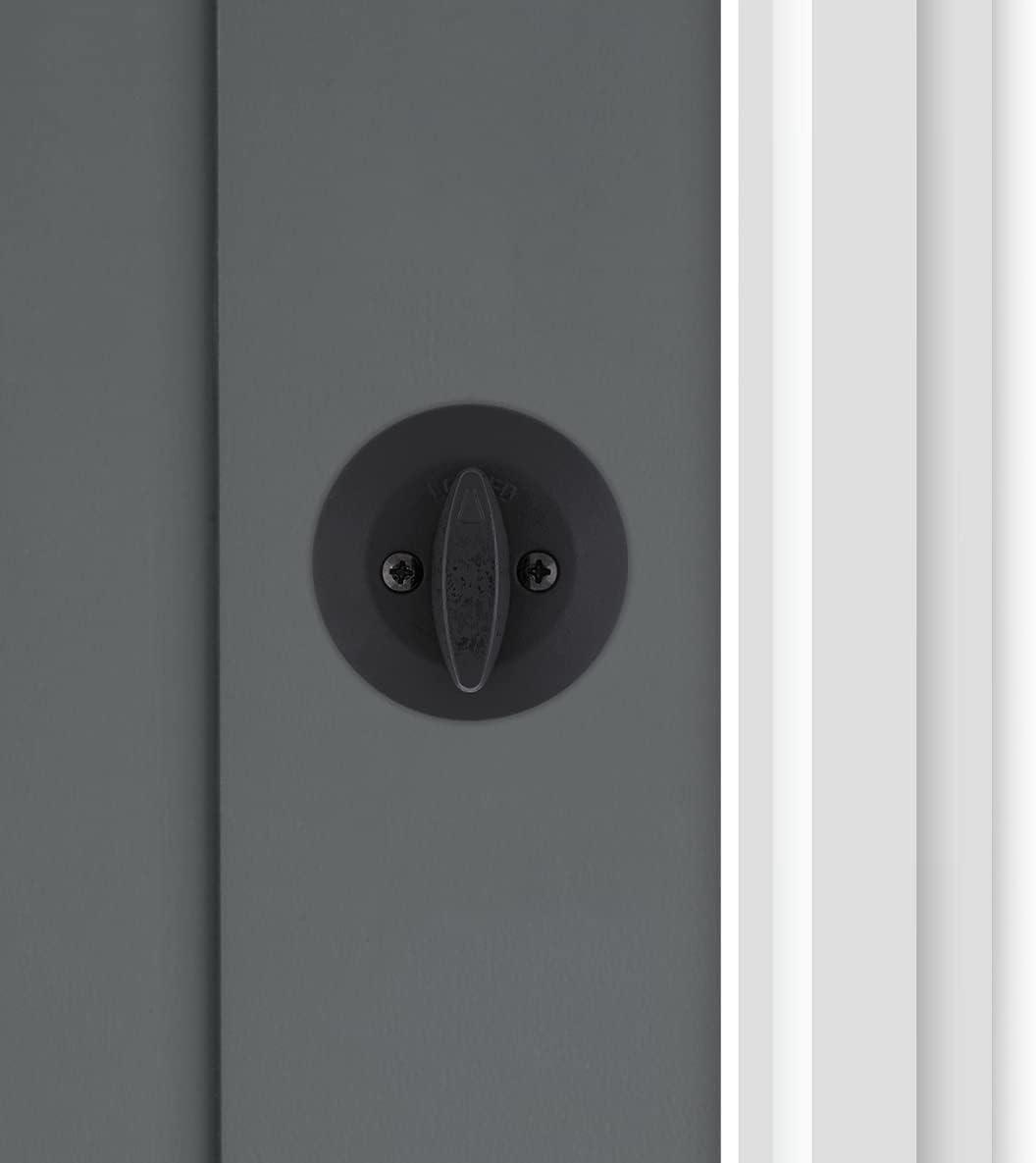 Kwikset 660 Deadbolt Deadbolt Lock, Matte Black Round Exterior Keyed Front Entry Door, Pick Resistant SmartKey Rekey Security, Single Cylinder Dead Bolt C30