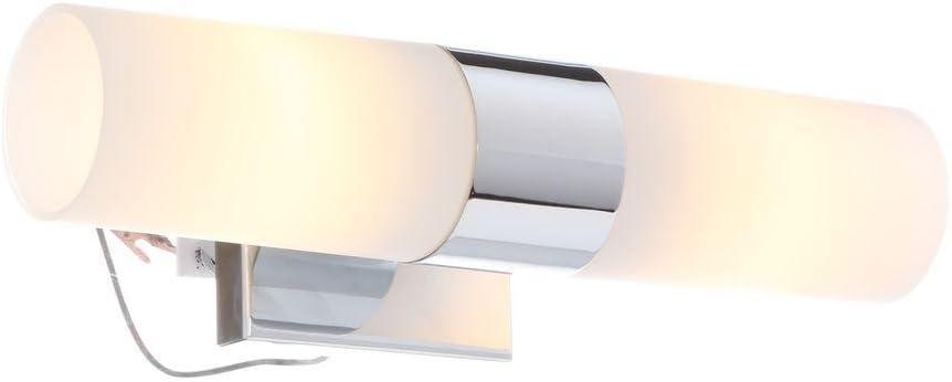 HTYSUPPLY 6212-77 2 Light Wall Sconce in Contemporary Style - 13.5 inches tall by 4.5 inches wide, Chrome Finish with Etched Opal Glass